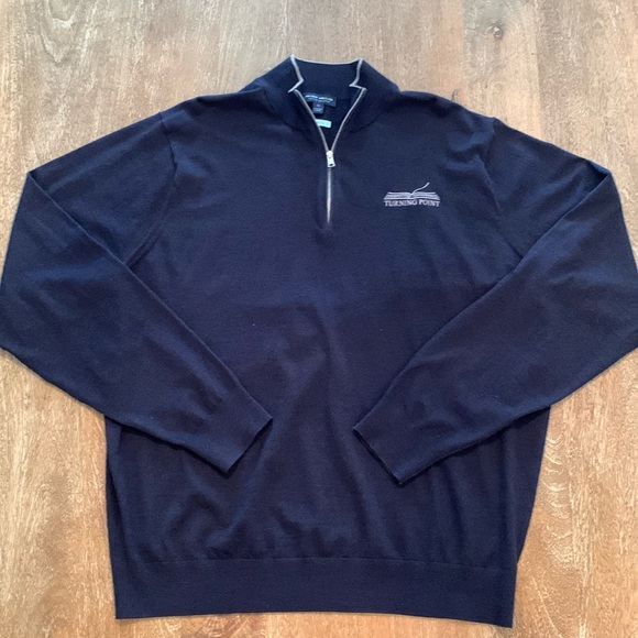 Peter Millar XL Excursionist Flex Quarter-Zip Sweater in Navy from Turning Point - Picture 2 of 10